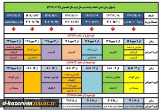 انتخاب واحد نیم سال دوم 1403-1402